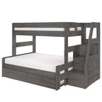 Modern Farmhouse Twin Over Full Bunk Bed With Staircase and Trundle