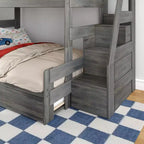 Modern Farmhouse Twin Over Full Bunk Bed With Staircase and Trundle