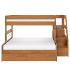 Modern Farmhouse Twin Over Full Bunk Bed With Staircase and Trundle
