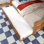Modern Farmhouse Twin Over Full Bunk Bed With Staircase and Trundle