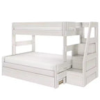 Modern Farmhouse Twin Over Full Bunk Bed With Staircase and Trundle