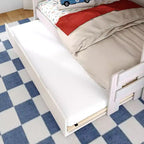 Modern Farmhouse Twin Over Full Bunk Bed With Staircase and Trundle