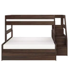 Modern Farmhouse Twin Over Full Bunk Bed With Staircase and Trundle