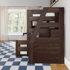 Modern Farmhouse Twin Over Full Bunk Bed With Staircase and Trundle