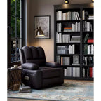 Oversized Padded Swivel Rocking Recliner Chair with Heat and Massage  Comfy Faux Leather Swivel Rocker Reclining Single Sofa for Adults