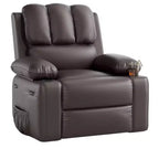 Oversized Padded Swivel Rocking Recliner Chair with Heat and Massage  Comfy Faux Leather Swivel Rocker Reclining Single Sofa for Adults