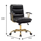HomeStock 42 in.H Adjustable Height Black Cushion Seat Material with Swivels Executive Office Chairs