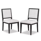 Royal Hampton Dining Side Chair Set of 2, Farmhouse Panel Design, Black Wood