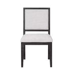 Royal Hampton Dining Side Chair Set of 2, Farmhouse Panel Design, Black Wood
