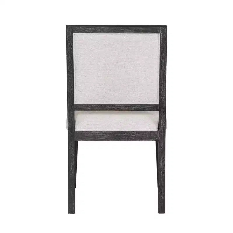 Royal Hampton Dining Side Chair Set of 2, Farmhouse Panel Design, Black Wood