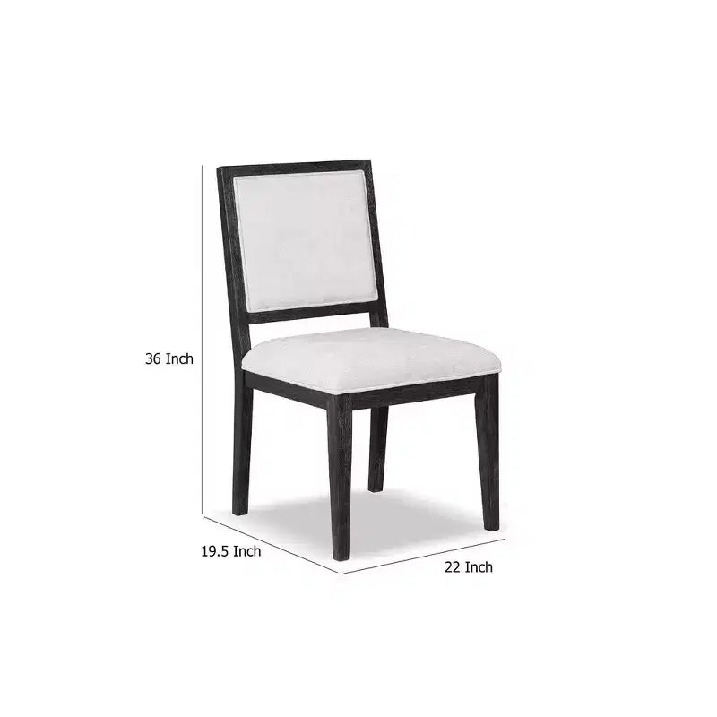 Royal Hampton Dining Side Chair Set of 2, Farmhouse Panel Design, Black Wood