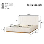 Christopher Knight Home Buchanan Modern Striped Fabric Bed with Headboard