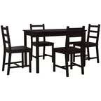 Okak 5-Piece Modern Style Dining Table Set & Flated Back Chairs for Kitchen,Dining Room,Vintage Dinette Set with Solid Wood Frame