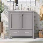 30 Bathroom Vanity with Single Sink, Combo Cabinet Undermount Sink, Bathroom Storage Cabinet with 2 Doors and a Drawer, Soft Closing
