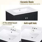 30 Bathroom Vanity with Single Sink, Combo Cabinet Undermount Sink, Bathroom Storage Cabinet with 2 Doors and a Drawer, Soft Closing