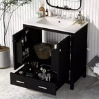 30 Bathroom Vanity with Single Sink, Combo Cabinet Undermount Sink, Bathroom Storage Cabinet with 2 Doors and a Drawer, Soft Closing