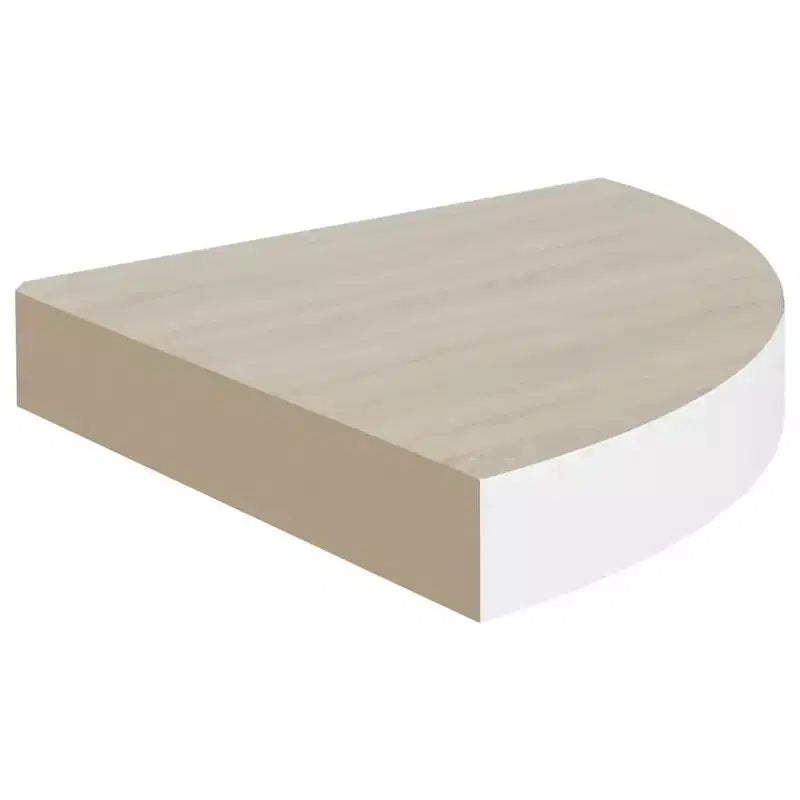 Wall Corner Shelf Set of 2 Oak and white Honeycomb MDF, metal