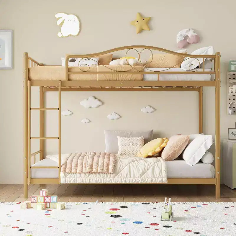 COZONY Twin Over Twin Bunk Bed, Heavy Duty Metal Frame Full Length Guardrails 400 LBS Capacity