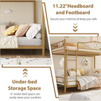 COZONY Twin Over Twin Bunk Bed, Heavy Duty Metal Frame Full Length Guardrails 400 LBS Capacity