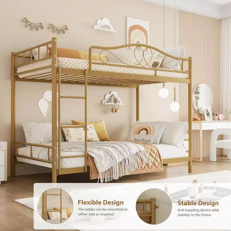 COZONY Twin Over Twin Bunk Bed, Heavy Duty Metal Frame Full Length Guardrails 400 LBS Capacity