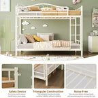 COZONY Twin Over Twin Bunk Bed, Heavy Duty Metal Frame Full Length Guardrails 400 LBS Capacity