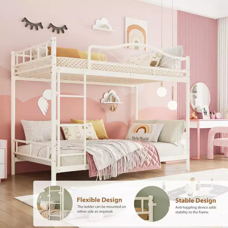 COZONY Twin Over Twin Bunk Bed, Heavy Duty Metal Frame Full Length Guardrails 400 LBS Capacity