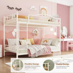 COZONY Twin Over Twin Bunk Bed, Heavy Duty Metal Frame Full Length Guardrails 400 LBS Capacity