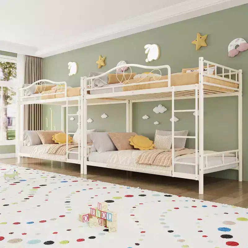 COZONY Twin Over Twin Bunk Bed, Heavy Duty Metal Frame Full Length Guardrails 400 LBS Capacity