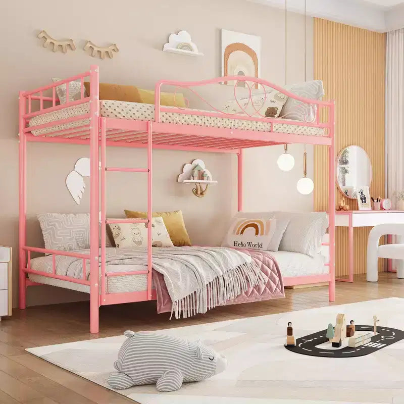 COZONY Twin Over Twin Bunk Bed, Heavy Duty Metal Frame Full Length Guardrails 400 LBS Capacity