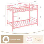 COZONY Twin Over Twin Bunk Bed, Heavy Duty Metal Frame Full Length Guardrails 400 LBS Capacity