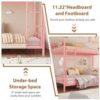 COZONY Twin Over Twin Bunk Bed, Heavy Duty Metal Frame Full Length Guardrails 400 LBS Capacity