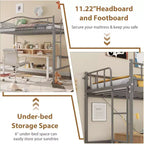 COZONY Twin Over Twin Bunk Bed, Heavy Duty Metal Frame Full Length Guardrails 400 LBS Capacity