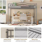 COZONY Twin Over Twin Bunk Bed, Heavy Duty Metal Frame Full Length Guardrails 400 LBS Capacity