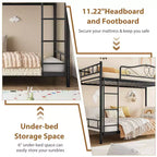 COZONY Twin Over Twin Bunk Bed, Heavy Duty Metal Frame Full Length Guardrails 400 LBS Capacity