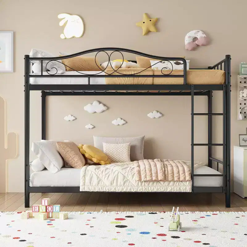 COZONY Twin Over Twin Bunk Bed, Heavy Duty Metal Frame Full Length Guardrails 400 LBS Capacity