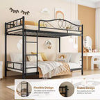 COZONY Twin Over Twin Bunk Bed, Heavy Duty Metal Frame Full Length Guardrails 400 LBS Capacity