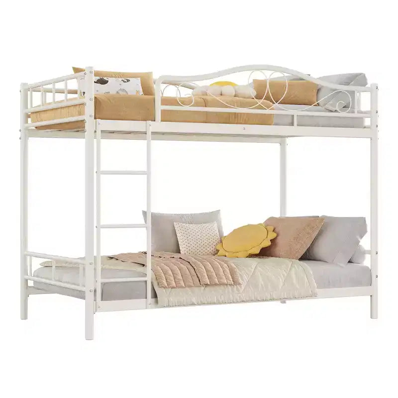 COZONY Twin Over Twin Bunk Bed, Heavy Duty Metal Frame Full Length Guardrails 400 LBS Capacity