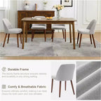 Wooden Dining Chairs, Modern Fabric Side Dinner Chair, Upholstered, for Kitchen, Dining Room, Restaurant