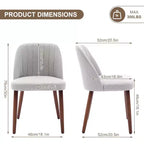 Wooden Dining Chairs, Modern Fabric Side Dinner Chair, Upholstered, for Kitchen, Dining Room, Restaurant