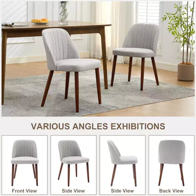 Wooden Dining Chairs, Modern Fabric Side Dinner Chair, Upholstered, for Kitchen, Dining Room, Restaurant