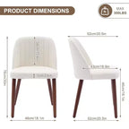 Wooden Dining Chairs, Modern Fabric Side Dinner Chair, Upholstered, for Kitchen, Dining Room, Restaurant