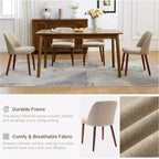 Wooden Dining Chairs, Modern Fabric Side Dinner Chair, Upholstered, for Kitchen, Dining Room, Restaurant