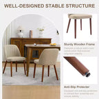 Wooden Dining Chairs, Modern Fabric Side Dinner Chair, Upholstered, for Kitchen, Dining Room, Restaurant