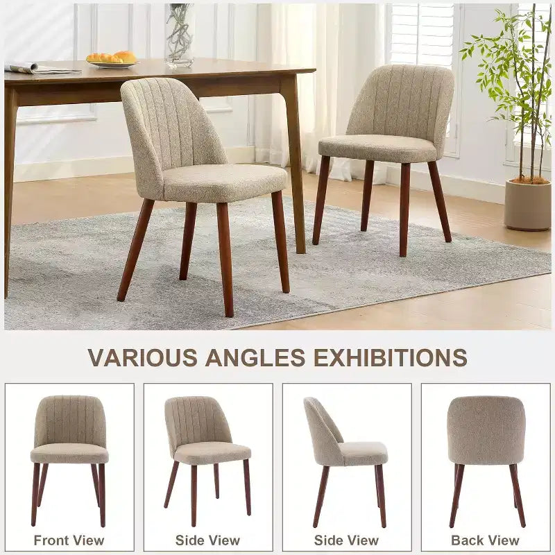 Wooden Dining Chairs, Modern Fabric Side Dinner Chair, Upholstered, for Kitchen, Dining Room, Restaurant