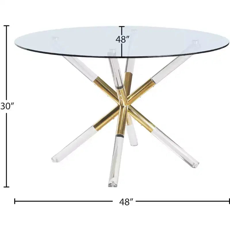 Meridian Furniture,Mercury Acrylic/Gold Dining Table