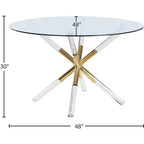 Meridian Furniture,Mercury Acrylic/Gold Dining Table