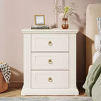 Lantine 3-Drawer Nightstand, Modern Night Stand with Storage Drawers, Wood Bedside Table Side End Table for Bedroom, Beige Visit the Tribesigns Store