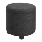 HomeStock Comfort Round Accent Storage Ottoman with Reversible Tray Lid
