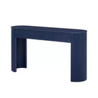Luxystar Modern Console Table with 2 Concealed Drawers, Oval Top and Fluted Design for Entryway and Living Room
