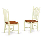 HomeStock 3-Piece Buttermilk and Cherry Finish Round Solid Wood Top Dining Table Set